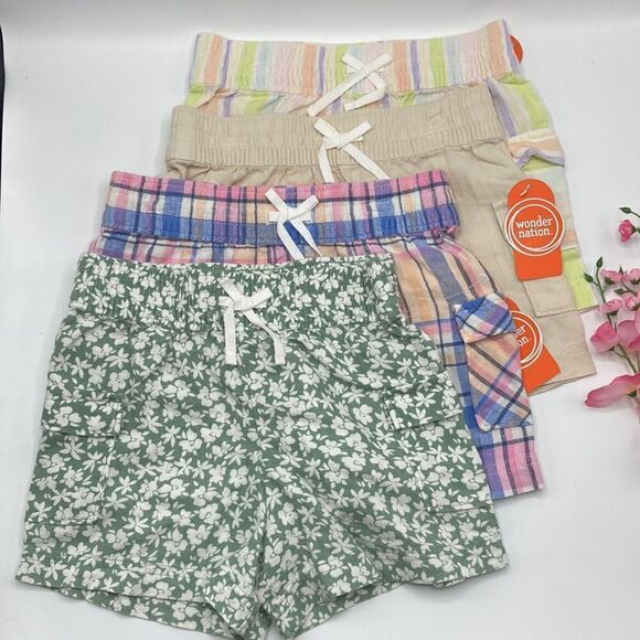 Girls Comfy Pull On Soft Casual Shorts 4-Pack Size S 6-6X - Picture 1 of 9